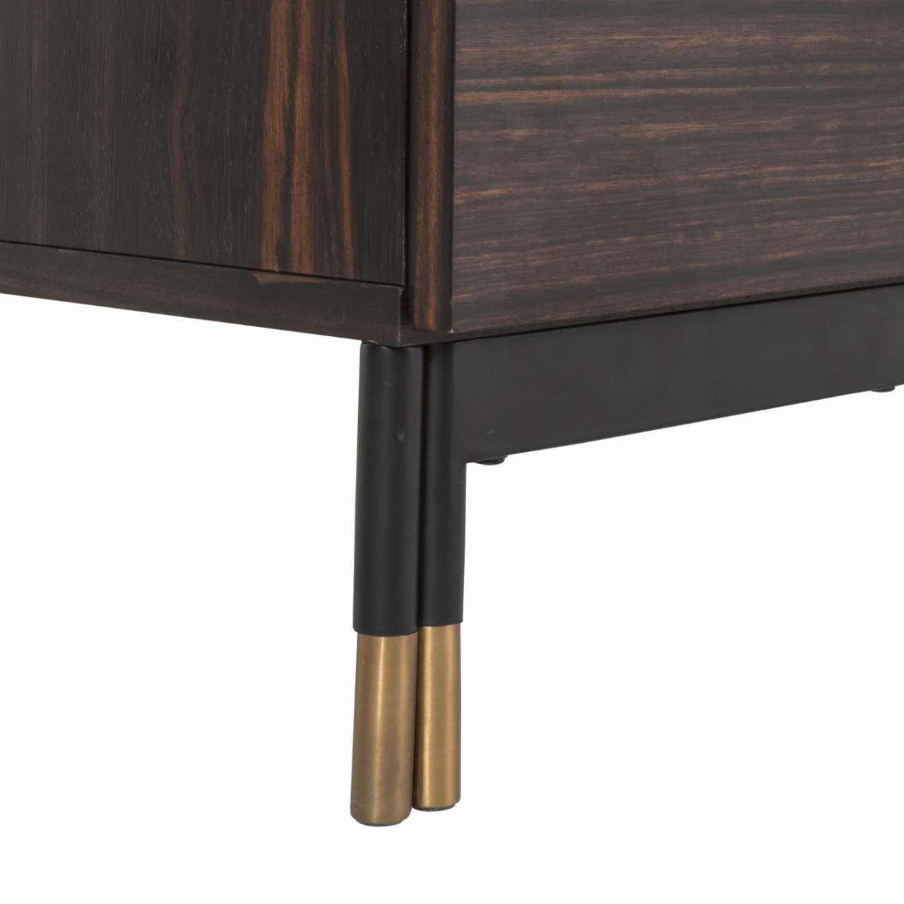 Bali Ebony Brown Wood & Gold Double Wardrobe